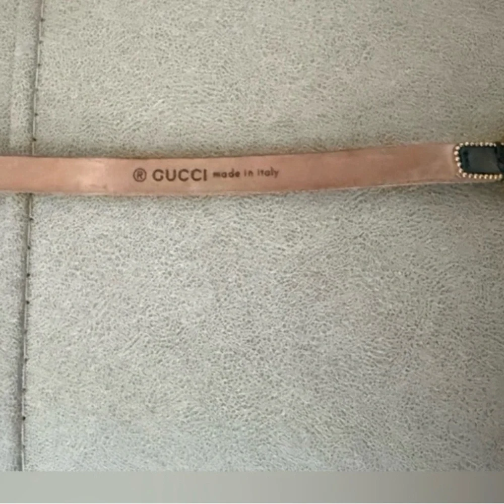 Gucci Calfskin Crystal Embellished Double G Choker Necklace Black - Picture 8 of 13